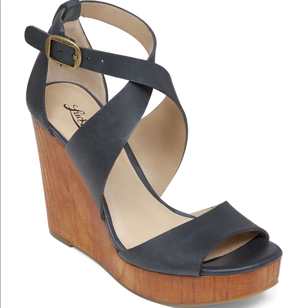 Lucky Brand Navy Wedges